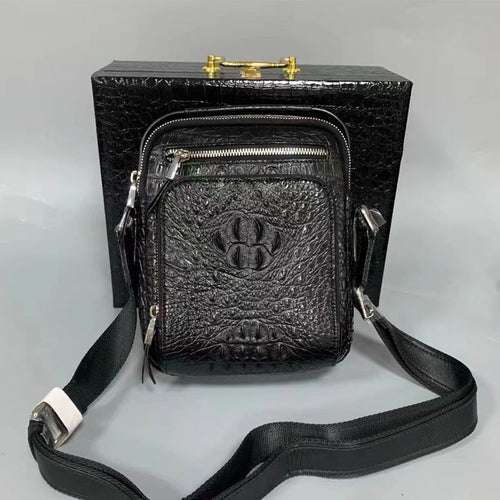 Crocodile Leather Men's Casual All-matching Crossbody Bag